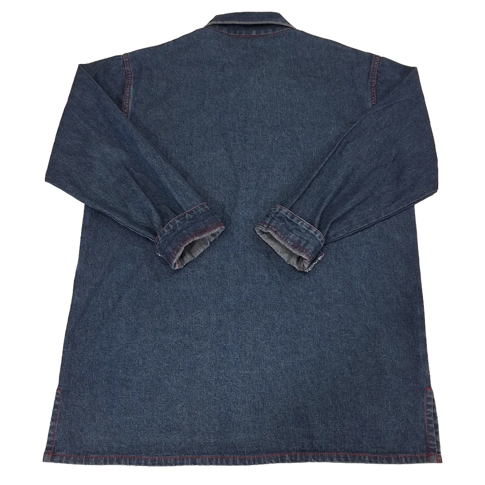 ✨2/$25 Natural Impressions~Women VTG Denim Barncoat~Chore Jacket~Patriotic~MED - Picture 3 of 8